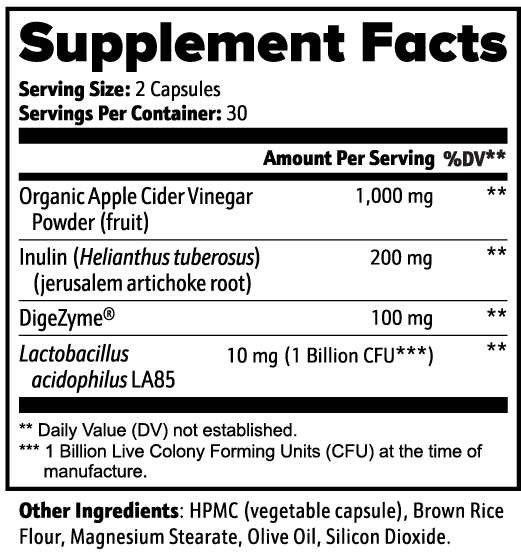 Apple Cider Vinegar Capsules – 60 Capsules